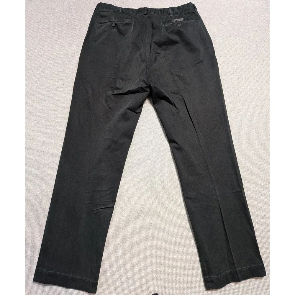 Polo Ralph Lauren Chino Mens Pants Black 36x32 VTG Breathable Belt Loops Pockets
